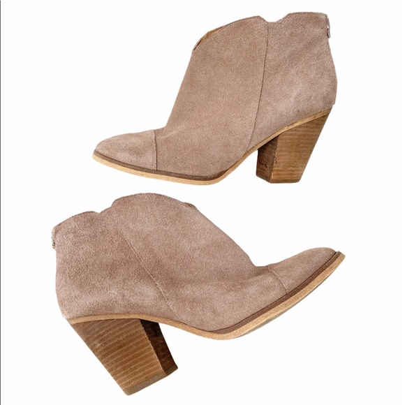 Susina Taupe Blush Suede Ankle Booties Size 8.5M - Picture 4 of 10